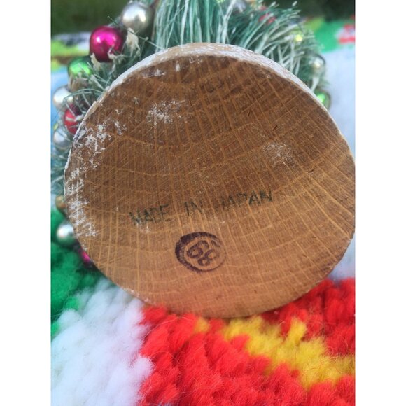 Vintage Christmas Brushed Tree Flocked Bottle Mercury Glass Beads Tinsel Topper - Picture 6 of 7